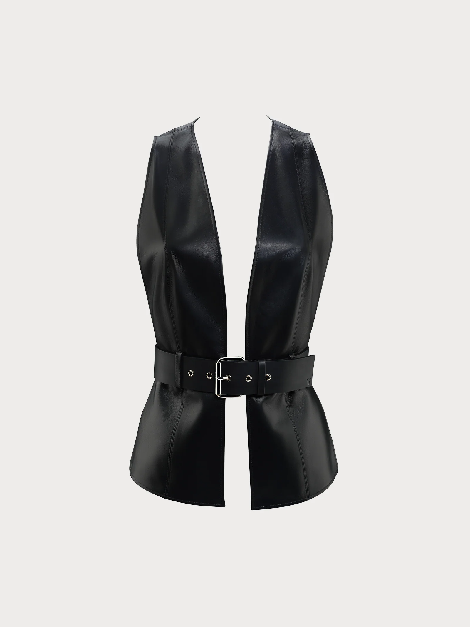 YVY leather open vest